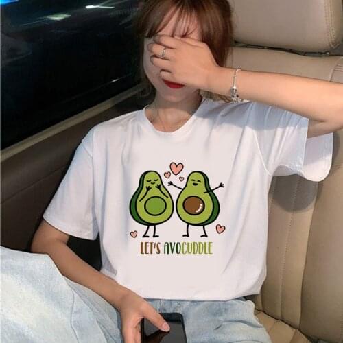 Fashion Cartoon Women Tops Tee Funny Avocado Women T-shirts Cute Print Female Tee Shirts Funny Graphic Woman T-shirts