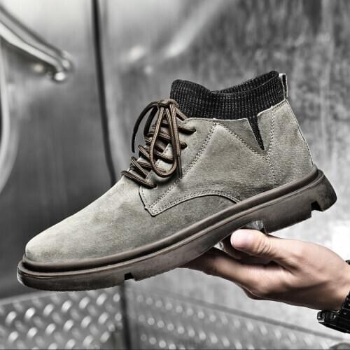 Men Youth Casual Footwear Khaki Men Leather Shoes Fashion Casual Sneakers for Man Comfortable Mens Walking Shoes