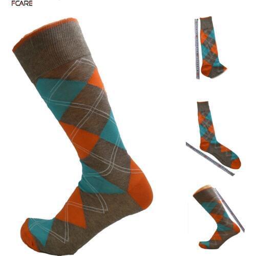 Fcare 1pair calcetines Mens crew plus size big Spring autumn winter long leg business crew socks