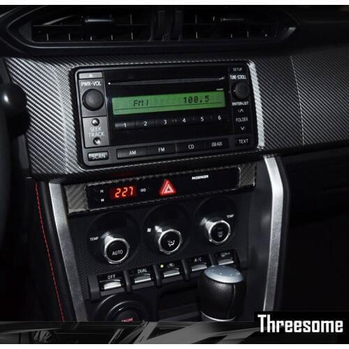 SRXTZM Carbon Fiber Center Control Frame Trim Refit Stickers For Subaru BRZ Toyota 86 2013-2017 Car Styling