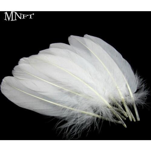 MNFT 10PCS Natural Goose Feathers White13-20cm / 5-8inches Fly Tying Material