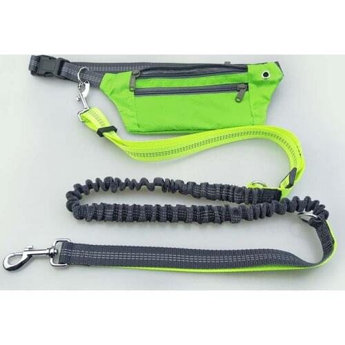 Pet Dog Leash Waist Waterproof Pockets Dog Reflective Belt Elasticity Collar Rope Running Jogging Walking Pet Supplies
