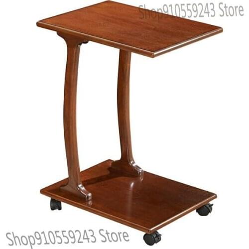 Sofa Side Table Movable Bed Side Table Side Table C-shaped Side Table Coffee Table Solid Wood Small Coffee Table With Wheels Sma