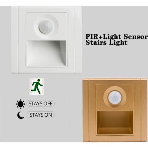 1pcs/5pcs/10pcs Indoor PIR Motion Sensor Led Stair Light Infrared Human Body Induction Wall Lamp Recessed Step Ladder Wall Light