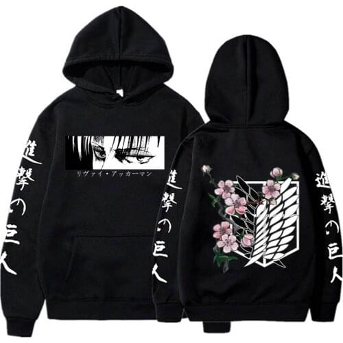 2021 Anime Hoodie Attack on Titan Hoodied Long Sleeve Streetwear Harajuku Sweatshirt Tops Homme