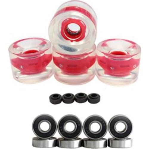Top!-4 Pcs Flash Skateboard Wheels Durable PU Skate Wheels Super Elastic Skateboard Wheels Fish Board Wheels,70X51mm