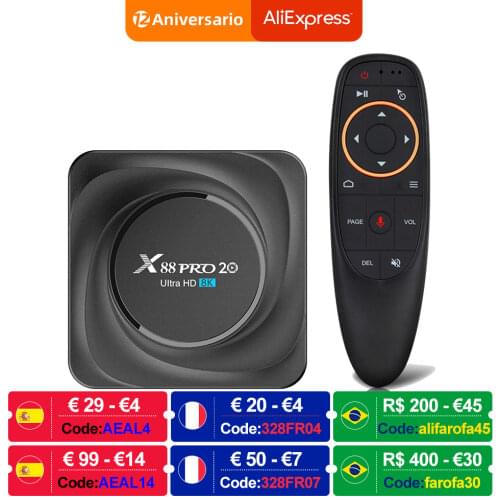 X88 PRO 20 TV Box Android 11 8GB RAM 128GB ROM Rockchip RK3566 Support 4K 8K 24fps USB3.0 Google Assistant Youtube 4GB 64GB 32GB