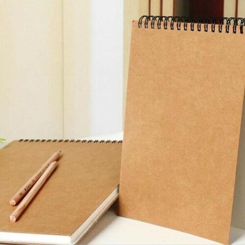Vintage Sketchbook Diary For Drawing Painting Graffiti Soft Sketchbook Notebook Office Notepad Black Paper School Supplies E6J0