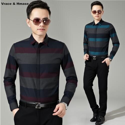 Vrace & Hmase Men's Striped Shirts