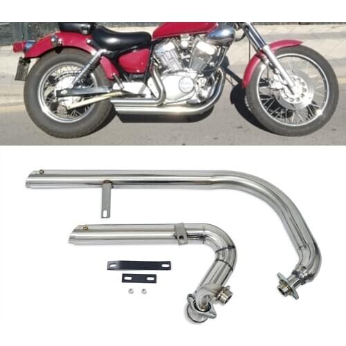 For Yamaha Virago V Star XV125 XV 125 XV250 Exhaust Pipe Drag Pipes Full Muffler Exhaust System Pipe Kit Silencers Stainless