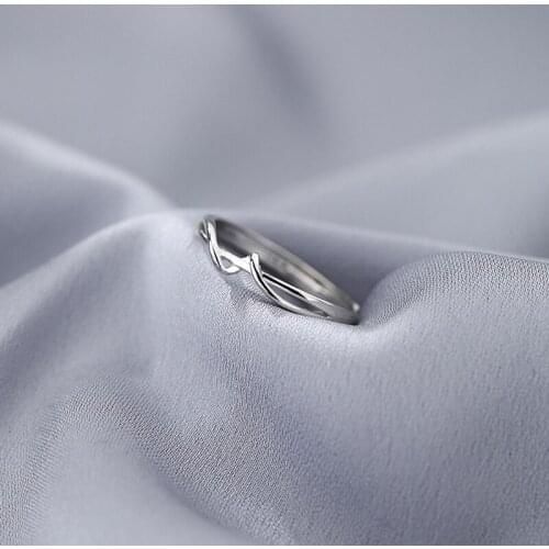 Women Original Handmade Prevent Allergy 925 Sterling Silver Geometric Winding Adjustable Rings Jewelry