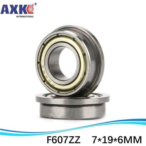 10PCS Free Shipping stainless steel flange bushing F607 F607-2Z F607ZZ ball bearing 7mm*19mm*6mm*22mm*1.5mm