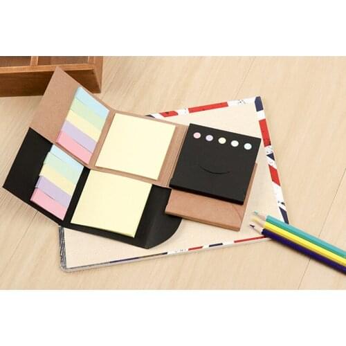 100pcs/pack Classic Kraft Paper Cover Combination Sticky Note Memo Stickers School Office Supplies Papeleria