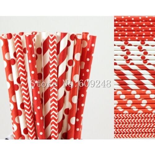 125pcs Drinking Party Paper Straws Mix,Red Striped,Polka Dot,Chevron,Swiss Dot,Zig Zag,Christmas,Holiday,New Year,Colored,Cheap