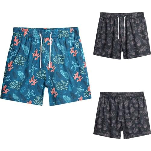 2021 Mens Swimsuit Swimming Trunks Shorts Ocean Printed Beach Pants Drawstring Shorts Swimming Trunks Mens Running Trunks