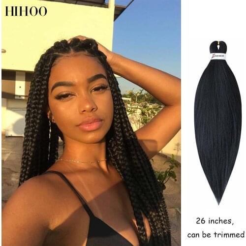26" Pre Stretched Colored Easy Braiding Hair Jumbo Itch Free Synthetic Ombre Crochet Braid Yaki Hair Extensions