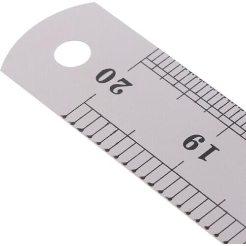 50cm 20'' Double Side Scale Stainless Steel Straight Ruler Measuring Ruler Tool