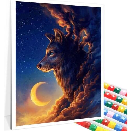 5D DIY Animal Diamond Painting Wolf Tiger Square/Round Diamond Embroidery Cross Stitch Handmade Mosaic Kit Bedroom Decoration