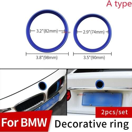 Car Styling 82mm/98mm 74mm/90mm For E60 E90 F10 F30 F15 E91 Front Hood Rear Trunk Boot Emblem Rings Sticker Covers Decal