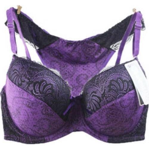 Purple black Sexy lace Womens Bra BHS Set VS Push Up Bra secret T-back C D DD E cup bra 80D 85C 85D 90C 90D 90DD 90E B3