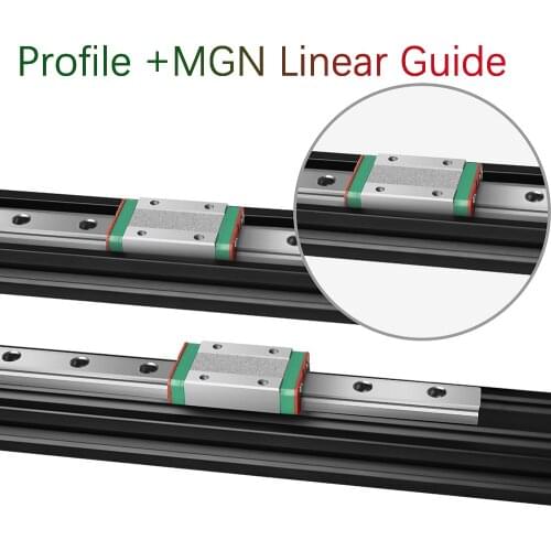 2040 V-Slot Black Aluminum Profile +MGN 12C 12H linear guide 200-500mm for CNC laser engraving machine 3D printer Slider
