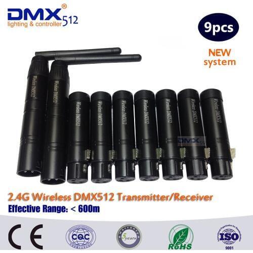 DHL COLORNIE 9PCS DMX CONTROLLER Xlr 3-Pin Dmx 512 Wireless Dmx Receiver 2.4g Dfi Led Lighting led wireless dmx