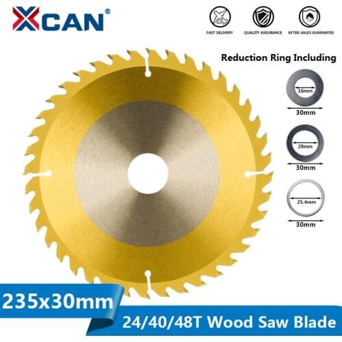 XCAN TCT Circular Saw Blade 235X30mm 24T,40T,48T Titanium Coated Wood Saw Blade Cutting Disc