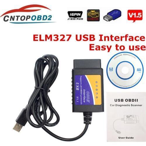 OBD2 ELM327 USB V1.5 Auto Scanner ELM 327 WIFI V1.5 Car Diagnostic Tool Support OBDII All Protocols Code Reader For Windows