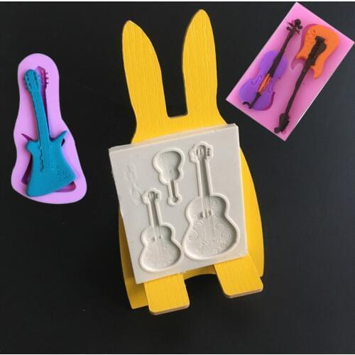 Guitar Mold Clay Candy Chocolate Baking Bakery Bakery Chocolate Biscuits DIY Handmade Kitchen Baking Gadgets