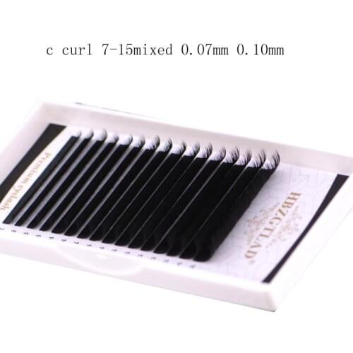 HBZGTLAD NEW 7-15mm mix Faux mink individual eyelash lashes maquiagem cilios for professionals soft mink eyelash extension