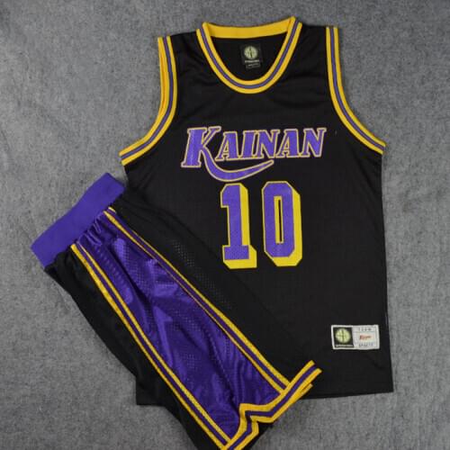Cosplay Costume KAINAN Small Forward No. 10 NOBUNGA KIYOTA Basketball Jersey + Shorts Suit Sports Wear Team Uniform
