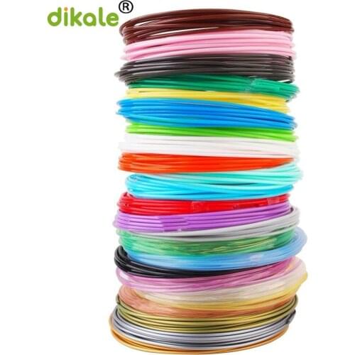 Dikale 24 Colors x 10 Meter(in total 240 meter) 1.75mm PLA 3D Pen Filament Printing Material for 3D Printer Pen