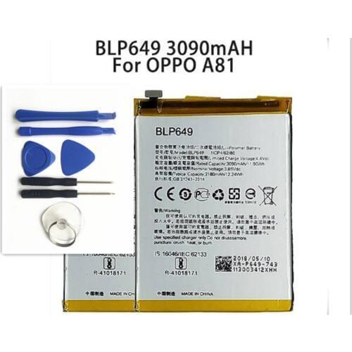 New Arrivals BLP649 3090mAh Batteries for OPPO A81 Battery Mobile Phone Li-ion Battery Full Capacity Phone Battery+tool