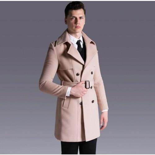 New Wool Mens Coats Plus Size 6xl Luxury Double Breasted Solid Cashmere Men Trench Autumn And Winter Long Style Man Jacket