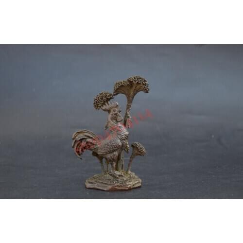 Solid pure copper, crow small cock decorations, tea ceremony decorations, microsculpture art collections