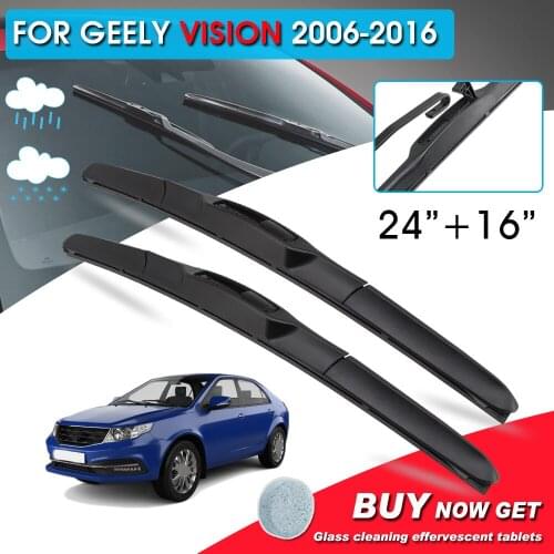 BROSHOO Car Front Window Windshield Wipers Blade For Geely vision 24"+16"LHD&RHD Car Model Year 2006-2016 Auto Accessories