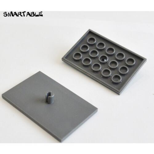 Smartable Train Plate 4x6 Bogie Building Blocks Moc Parts Toys Compatible Major Brands 4025/18626/15604 City Train Toy 20pcs/lot