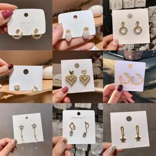 Yaologe Popular Simple Heart Earrings Fashion Mutiple Style Golden Earrings 2020 Statement Jewelry For Women Wedding Gift