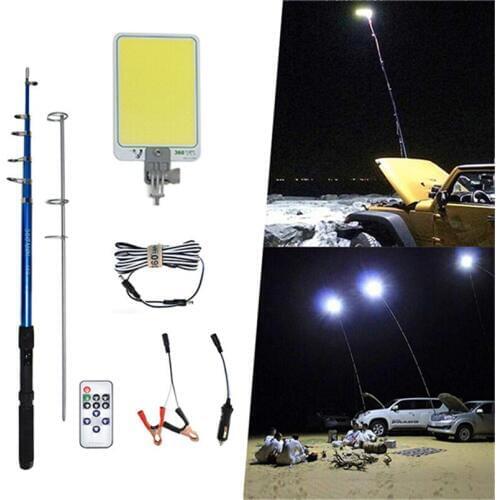 Portable lantern 47W 12V LED Camping Tent Light off road lights 4.5m telescopic rod rechargeable outdoors Road travel Spotlight