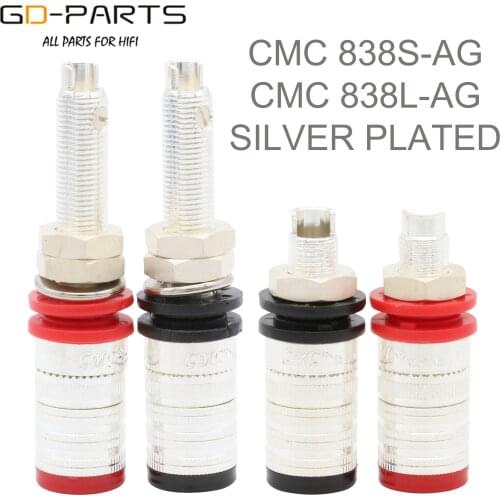 CMC 838S-AG 838L-AG Silver Plated OFC Speaker Amplifier Binding Post Terminal Banana Plug Socket Output Connector Hifi Audio DIY