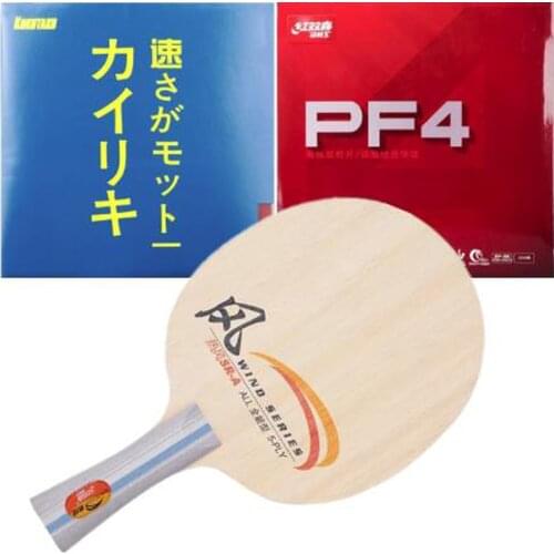 Pro Combo Racket DHS wind series blade with Kokutaku Blutenkirssche 868 and DHS PF4 Table Tennis Rubber with Sponge