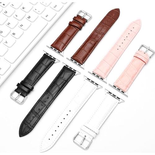 Apple Watch 6 Band Double Leather Strap 44mm 40mm 42mm 38mm Strap Bracelet iwatch Series 5 4 3 SE Accessories