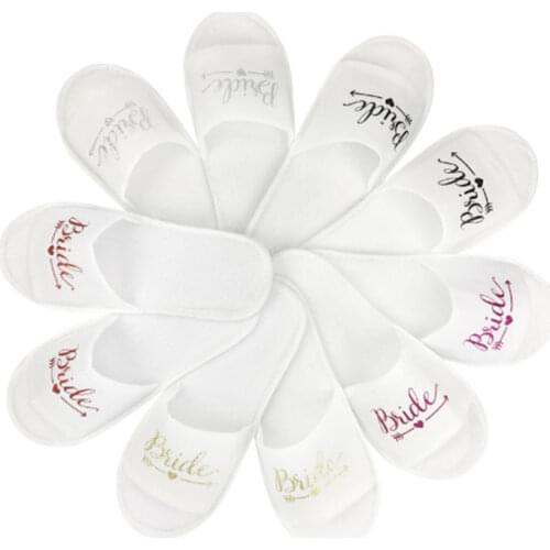 New 1 pair Hen Party Bride To Be Disposable Soft Slippers Bridal Shower Wedding Decoration Bride / Groom Bachelor Party Gift-7