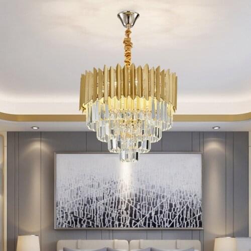 Modern Crystal Gold Chandelier Lighting for Dining Living Foyer room luxuryDecor Chandeliers Kitchen Indoor Light Fixtures