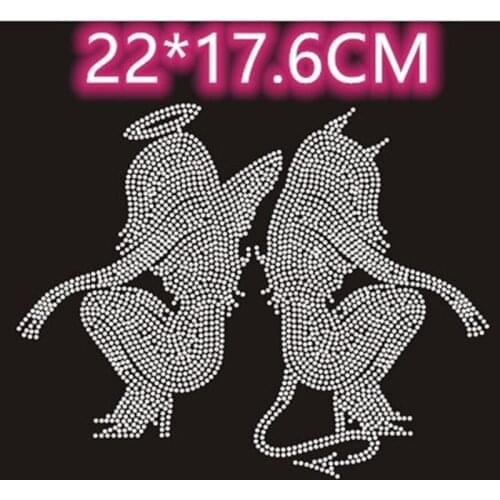 Angel sticker rhinestones patch designs iron on transfer hot fix rhinestone transfer motifs iron on applique patches shirt
