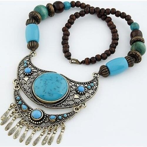 Vintage Jewelry Bohemian Tibetan Silver Color Necklaces Gypsy Ethnic Hollow Carved Metal Flower Pendants Necklaces For Women
