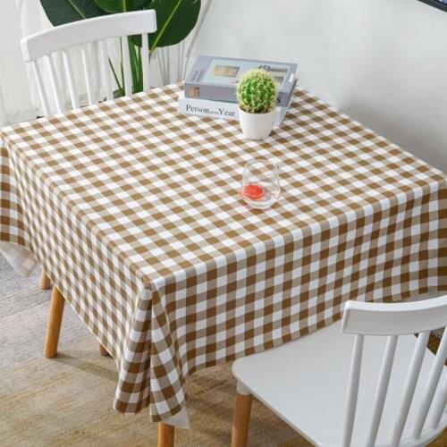 Modern Style Waterproof Oil-proof Scald-proof No Wash Home Restaurant Rectangle Tablecloth Kitchen Durable Tablecloth F8458