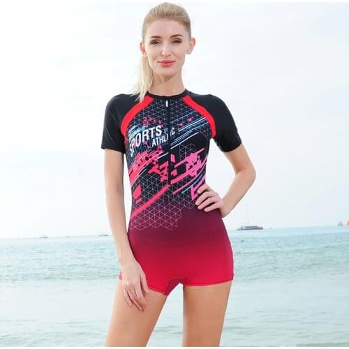 2021Women Rashguard Swimsuit Athletic Chlorine Resistant One-Piece Swim Wear Surfing Sports Girls Swimsuit Female Swimming Suit