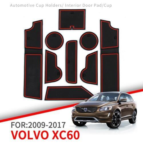 ZUNDUO Anti-Slip Gate Slot Mat for for VOLVO XC60 2009 - 2017 Interior Accessories Rubber Cup Holders Non-slip mats Coaster