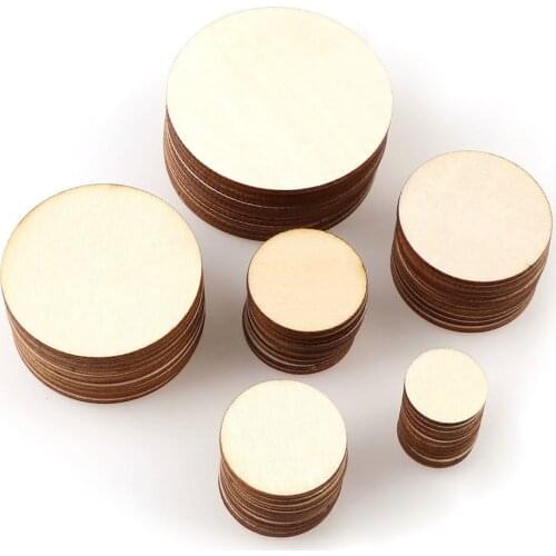 1cm-10cm Natural Pine Round Unfinished Wood Slices Circles soild color for Wood Craft Wedding Birthday Christmas Ornament Decor